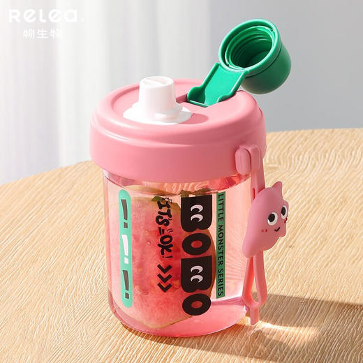 物生物tritan水杯夏季女生塑料耐高温运动直饮学生便携夏天吸管杯子 商品图3