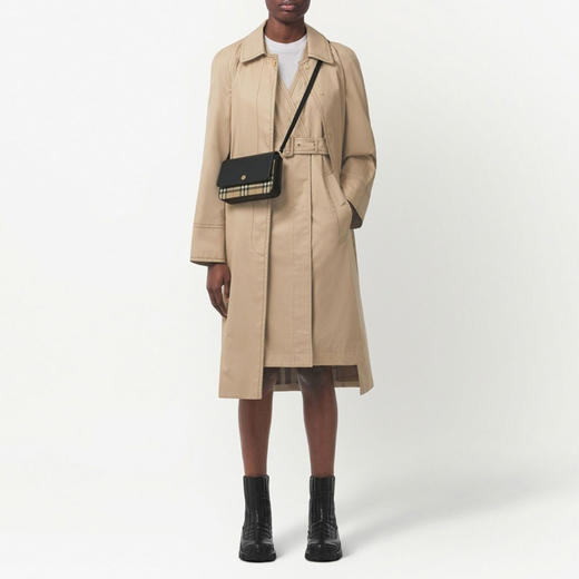 BURBERRY 巴宝莉 女士 Vintage 格纹皮革单肩包 黑色 8065481 A1189 商品图3