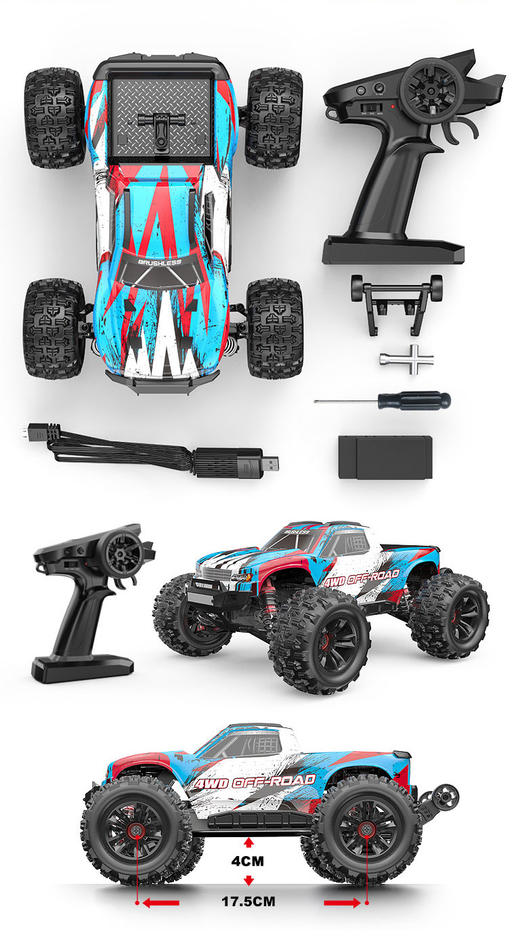 美嘉欣 16208 1/16 四驱无刷大脚遥控车 商品图3