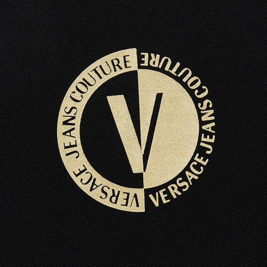 VERSACE JEANS COUTURE  范思哲 男士烫金V字徽标短袖POLO衫 74GAGT10 CJ01T 商品图4