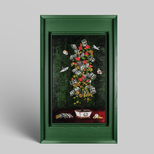 kenny_z版画《常玉有钱花》10版-绿色哆啦A梦 商品图0