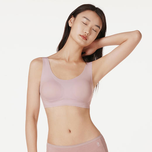 笔笔同款都市丽人零感内衣Vbra泳布文胸穿出饱满胸型中厚无钢圈无排扣新年本命年红品LB26P1 商品图1