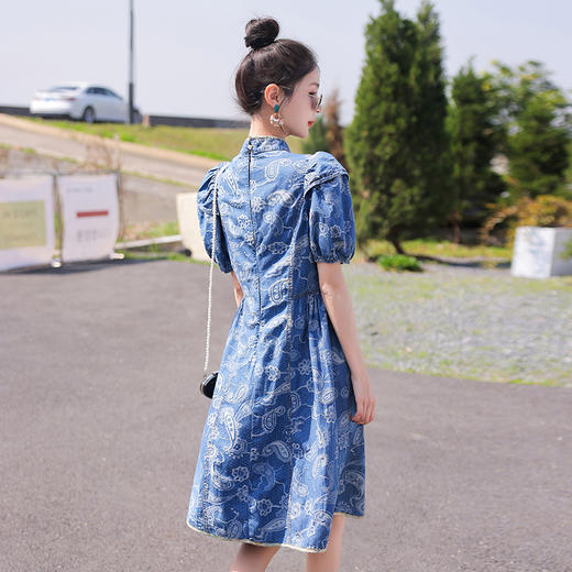 气质系带牛仔，旗袍连衣裙HR-HJY2352-1 商品图1