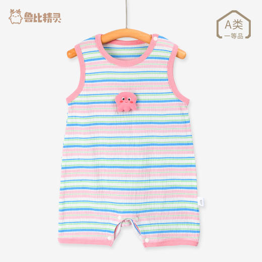 【连体背心哈衣】婴儿连体背心夏薄款无袖新生儿背心平角哈衣爬服轻薄透气宝宝夏装 商品图1