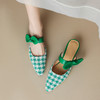 清新田园风，千鸟格纹尖头蝴蝶结拖鞋MT-ML8286 商品缩略图5