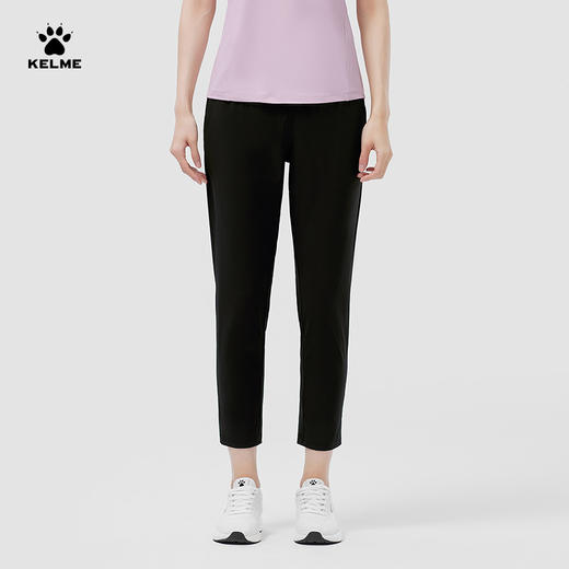 KELME卡尔美梭织九分裤女夏季新吸湿速干弹力健身跑步运动裤 商品图1