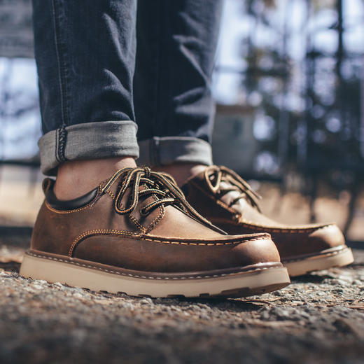 【复古疯马牛皮 风格粗犷复古 耐磨耐造】马登美式复古休闲橡胶大底工装鞋 商品图3