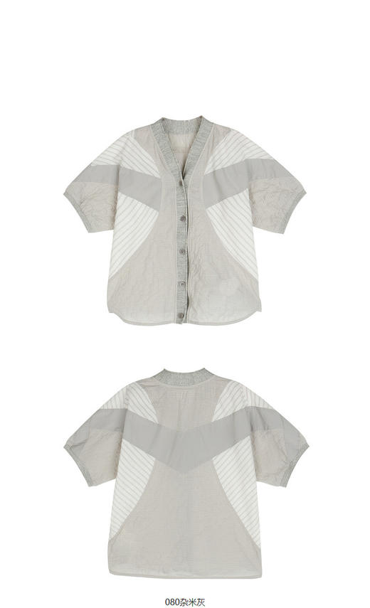 jnby  23年夏款  轻薄细腻撞色拼接短袖衬衣  1N5211670 商品图8