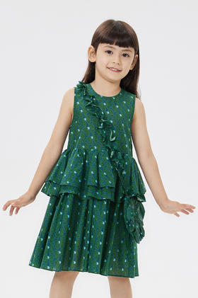 jnby  23年夏款  长绒棉原创图案无袖连衣裙  1N4G14930