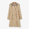BURBERRY 巴宝莉 女士滑铁卢版型 - 格纹装饰棉质嘎巴甸 Trench 束腰风衣 卡其色 8058231 A1366 商品缩略图0