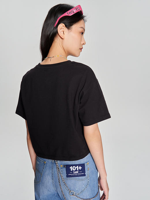 LEE 新品舒适短身款植绒印花女短袖T恤LWT0051473RT 商品图2