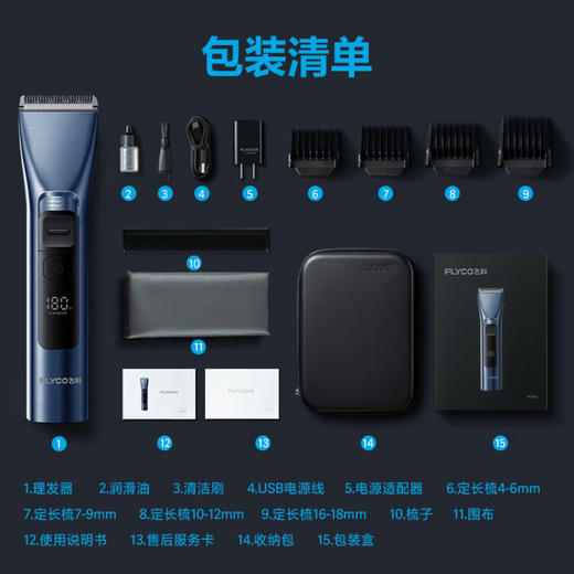 飞科（FLYCO）理发器  电动智能电推剪工具套装 商品图5