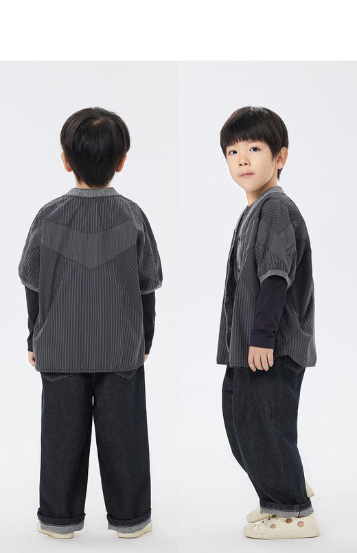 jnby  23年夏款  轻薄细腻撞色拼接短袖衬衣  1N5211670 商品图4