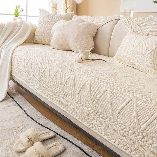 水洗棉绗绣防滑沙发垫 商品图0
