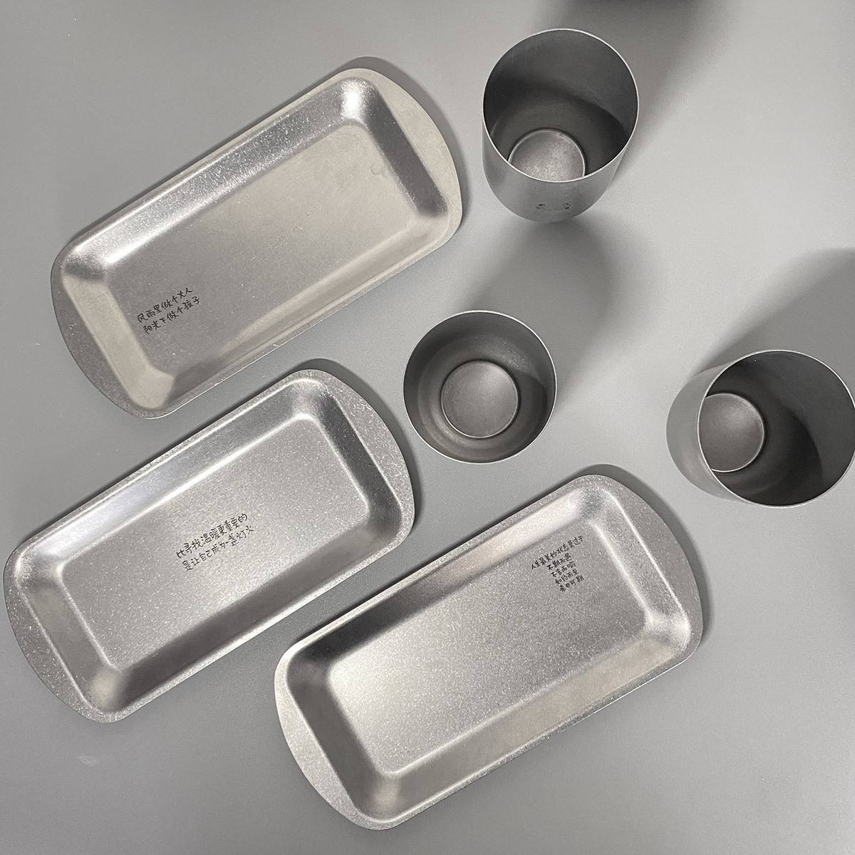 小林漫画 复古不锈钢杯子 随手杯托盘套装