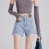 五一出游【秒变大长腿！藏肉牛仔五分裤】夏季薄款新款宽松a字辣妹超短热裤，百搭裤型收腰上身更立体，拉出大长腿轻松get！显瘦显高牛仔阔腿热裤女 商品缩略图0