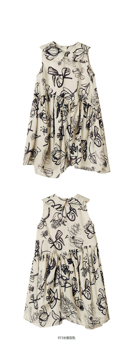 jnby  23年夏款   长绒棉府绸原创印花无袖连衣裙  1N5G14280 商品图9