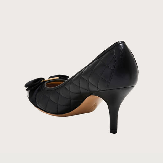 【二】FERRAGAMO 菲拉格慕 女士 Vara 蝴蝶结高跟鞋 黑色 692392 商品图1