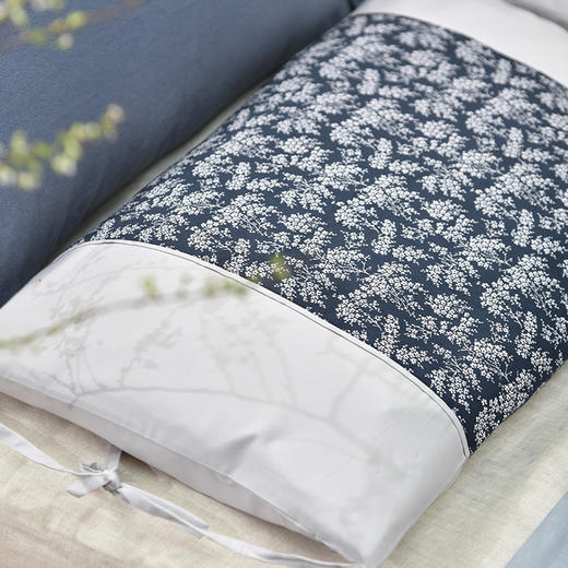 靛蓝雪松系列荞麦壳枕头高端全荞麦成人护颈枕 商品图2