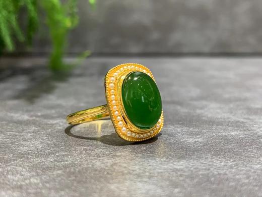 【御珠宫坊】金镶碧玉戒指 商品图1