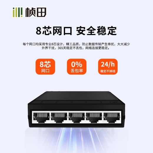 桢田5口全千兆交换机塑铝外壳GNT-G1005EL 商品图2