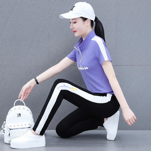 纯棉立领韩版云顶服两件套休闲运动套装TR-HYL2183 商品图0