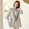 罗蒙春秋小西装外套女士双排扣商务通勤宽松版单西服上衣外套 商品缩略图5