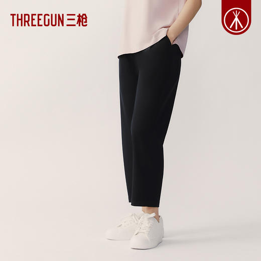 Threegun三枪 女士休闲通勤外穿八分裤-61310B011 商品图3