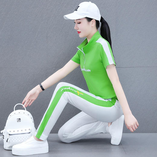 纯棉立领韩版云顶服两件套休闲运动套装TR-HYL2183 商品图1