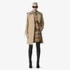 BURBERRY 巴宝莉 女士滑铁卢版型 - 格纹装饰棉质嘎巴甸 Trench 束腰风衣 卡其色 8058231 A1366 商品缩略图2