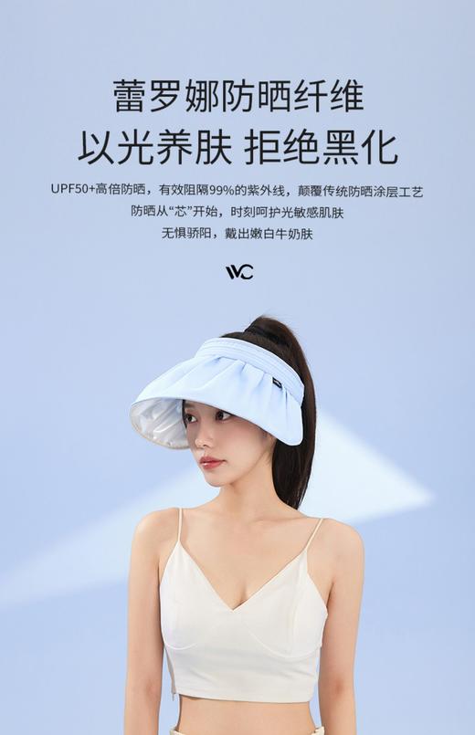 韩国vvc防晒帽女防晒官方遮阳空顶儿童防遮脸帽子防晒骑车紫外线 商品图3