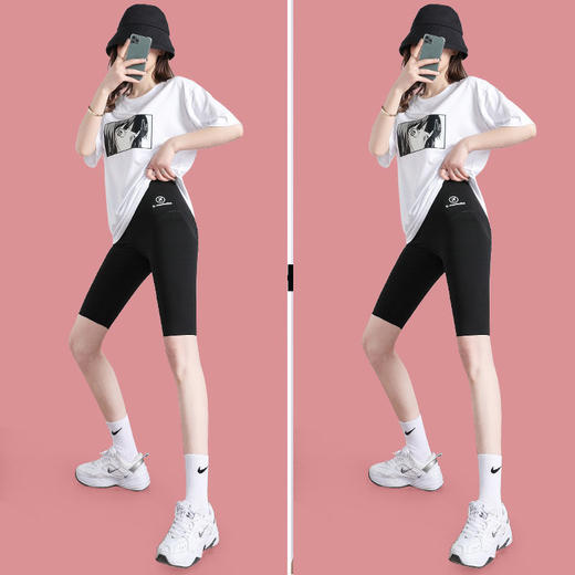 【超值两件装！穿出蜜桃臀】夏季瑜伽短裤芭比裤，鲨鱼皮五分打底裤，女外穿防走光提臀薄款紧身 商品图6