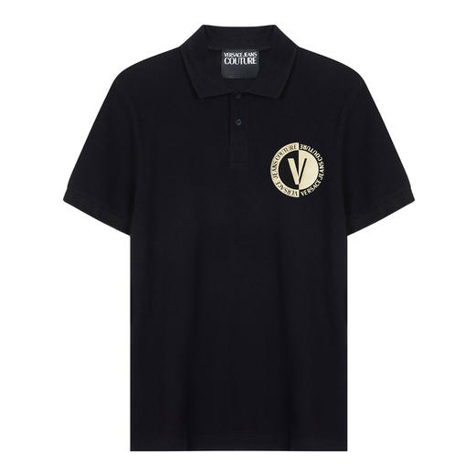 VERSACE JEANS COUTURE  范思哲 男士烫金V字徽标短袖POLO衫 74GAGT10 CJ01T 商品图0