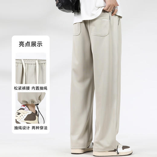 一口价【新款DQ】350斤大码男装薄款阔腿裤直筒裤宽松弹力休闲运动裤加肥加大长裤夏季透气 商品图3