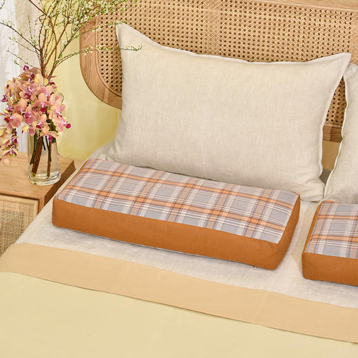 英伦格纹系列荞麦壳枕头全荞麦壳成人护颈枕 商品图3