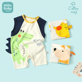 网红风夏季薄款宝宝连体衣超萌外穿新生儿无袖哈衣服