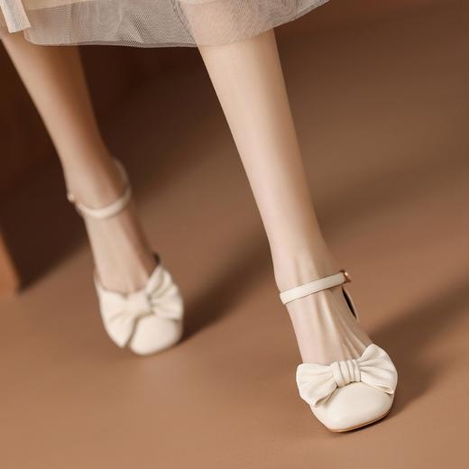 ZHR蝴蝶结包头凉鞋女2023新款夏季法式复古玛丽珍鞋一字扣带凉鞋 商品图4