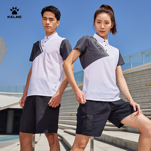 KELME卡尔美polo衫女士2023夏季新款时尚拼接上衣足球翻领短袖T恤 商品图3