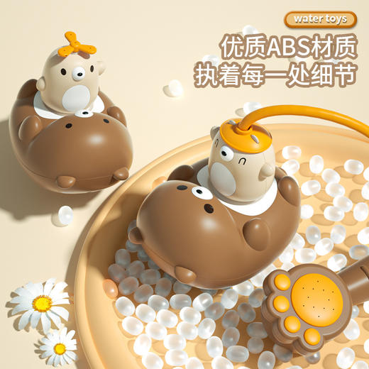 宝宝戏水玩具电动旋转小熊喷水花洒宝宝浴室漂浮动物洗澡玩具 商品图3