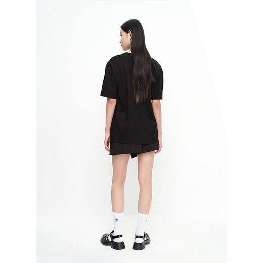 NEELLY纳俪商场同款夏季新款黑色半身裙裤女不规则短裤小个子百搭N23043E01097 商品图3