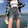 五一出游【夏日穿搭！显瘦显高大长腿】夏季新款高腰做旧复古辣妹穿搭毛边热裤女，原宿风休闲裤百搭高腰阔腿牛仔短裤，五分牛仔裤女时尚休闲热裤 商品缩略图2