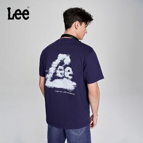 Lee商场同款23春夏新品舒适版印花圆领凉感男短袖T恤LMT004551200