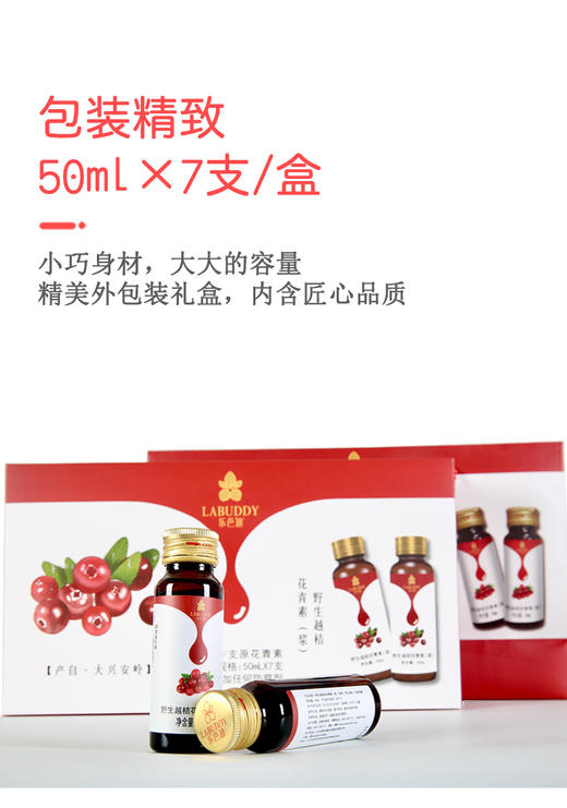 乐芭迪大兴安岭野生越桔花青素 蔓越莓原浆浓缩汁 孕妇儿童口服液 商品图6