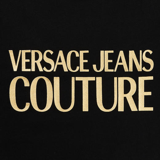 VERSACE JEANS COUTURE SS23 范思哲 男装短袖圆领T恤夏季金色LOGO时尚潮流上衣半袖 74GAHT01 CJ00T 商品图4