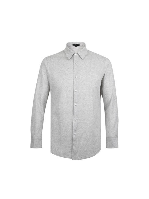 callisto浅灰全棉提花针织衬衫 FPTSL031C 商品图3