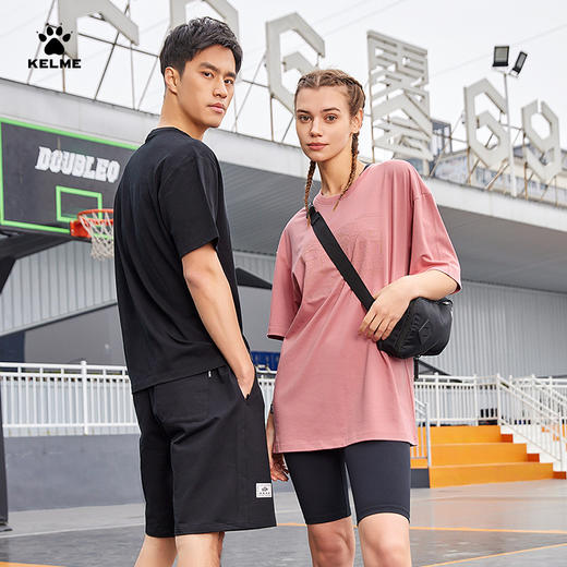 KELME卡尔美短袖T恤男女2023夏季有球必应系列棉质篮球运动上衣潮 商品图1