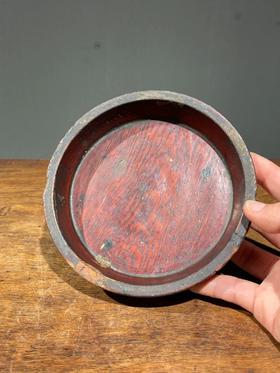 楠木雕琢髹漆弦纹香盘，顺丰包邮