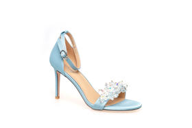 豪麟名鞋奥莱迪嘉女鞋凉鞋真丝牛皮革DJYYA31WL016蓝色  原价1960元