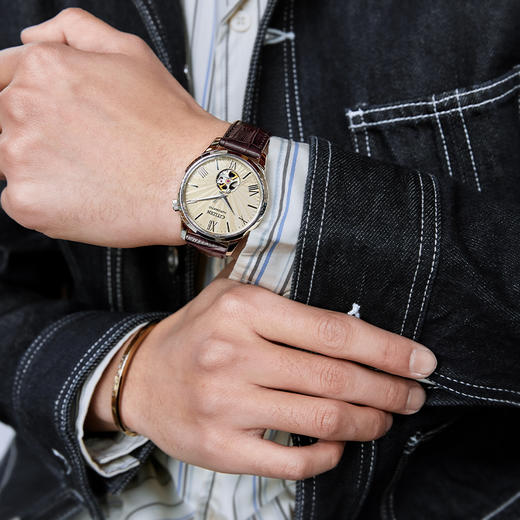 西铁城/CITIZEN经典商务休闲机械透底皮带男表NH9130-17A 商品图4