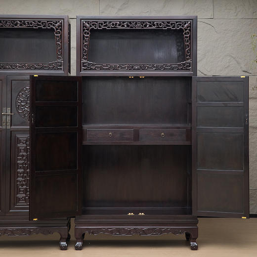 二十世纪 紫檀螭龙纹万历柜（一对） 商品图4